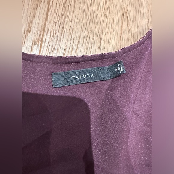 Talula burgundy dress with rope belt! Faux wrap style long sleeve - Picture 3 of 5